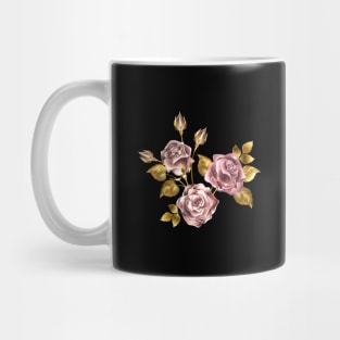 Small bouquet of pink gold roses Mug